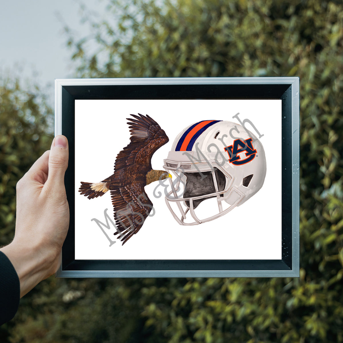 War Eagle + Helmet- Auburn University Collage Print