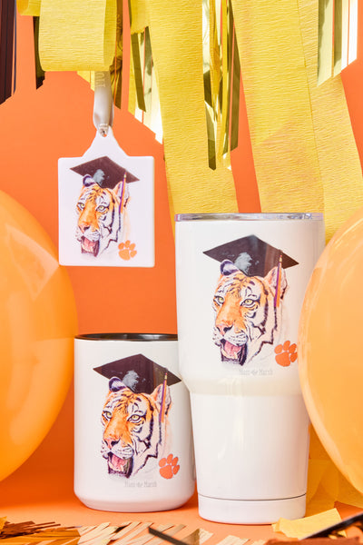 Clemson University Tiger Graduate Watercolor Ornament