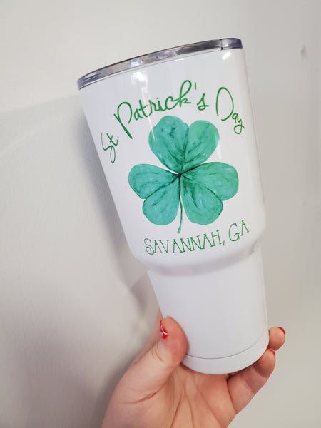 Forsyth St. Pat's Tumbler - Stainless Steel Watercolor