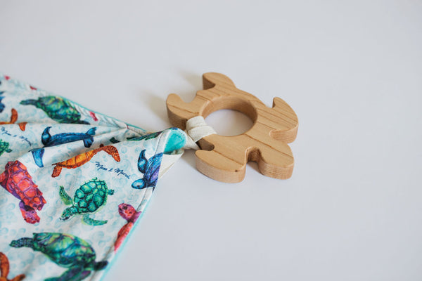 Sea Turtle Lovey Teether Set